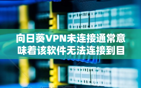 向日葵VPN未连接通常意味着该软件无法连接到目标IP地址或端口。以下是一些可能是导致这种情况的原因和解决方法