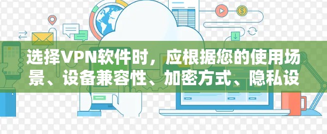 选择VPN软件时，应根据您的使用场景、设备兼容性、加密方式、隐私设置以及预算等多方面因素进行综合考虑。以下是对VPN软件的推荐和建议