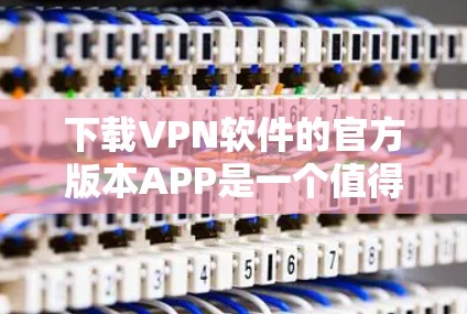 下载VPN软件的官方版本APP是一个值得考虑的选择,因为它通常提供了详细的安装指南、安全机制和全面的保护功能。以下是一些步骤指南和考虑因素 下载VPN软件的官方版本APP是一个值得考虑的选择,因为它通常提供了详细的安装指南、安全机制和全面的保护功能。以下是一些步骤指南和考虑因素